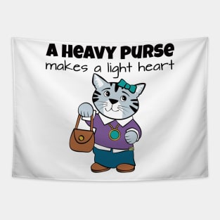 Heavy Purse Light Heart Cat Tapestry