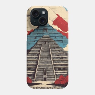 Piramides de Teotihuacan Mexico Vintage Poster Tourism Phone Case