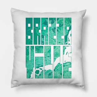 Brazzaville, Congo City Map Typography - Watercolor Pillow