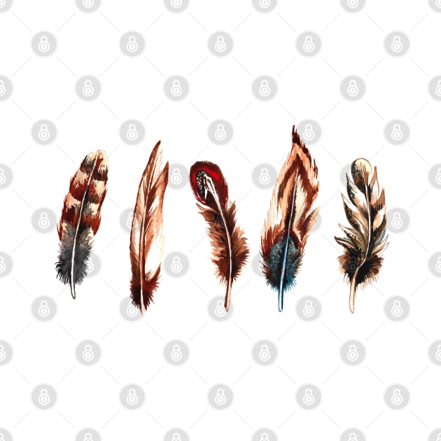 Set Feather Watercolor by Mako Design 
