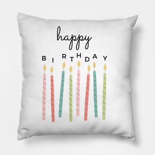 Happy Birthday with Candles Pillow