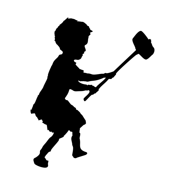 Banksy Child Sledgehammer Silhouette by Tamie