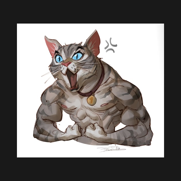 Muscle Cat by felixantosart