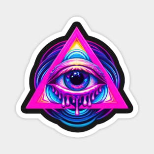 Psychedelic Neon Dripping Eye Emblem Magnet