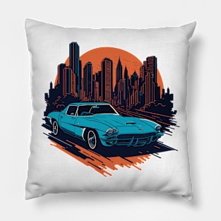 Chevrolet Corvette C7 Vintage Car Art Pillow