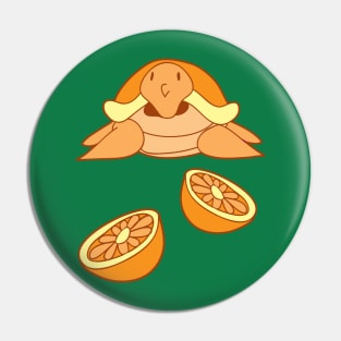 Orange Citrus Turtle Pin