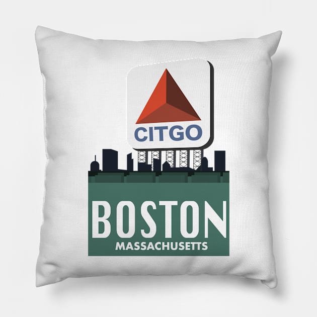 Fenway Citgo Sign Boston Pillow by Rosemogo