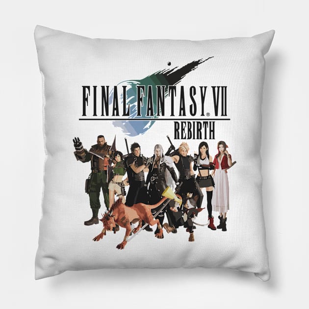 Final Fantasy VII Rebirth Party Group Pillow by moreirapod