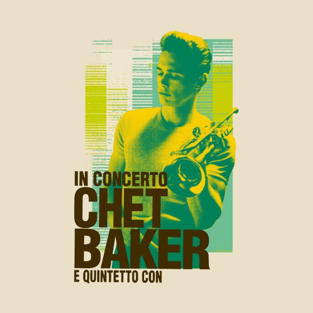 Chet Baker concert graphic by HAPPY TRIP PRESS