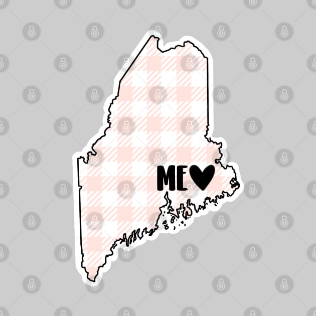 USA States: Maine (pink plaid) by LetsOverThinkIt
