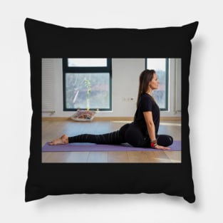 Woman in various yoga postures Pillow