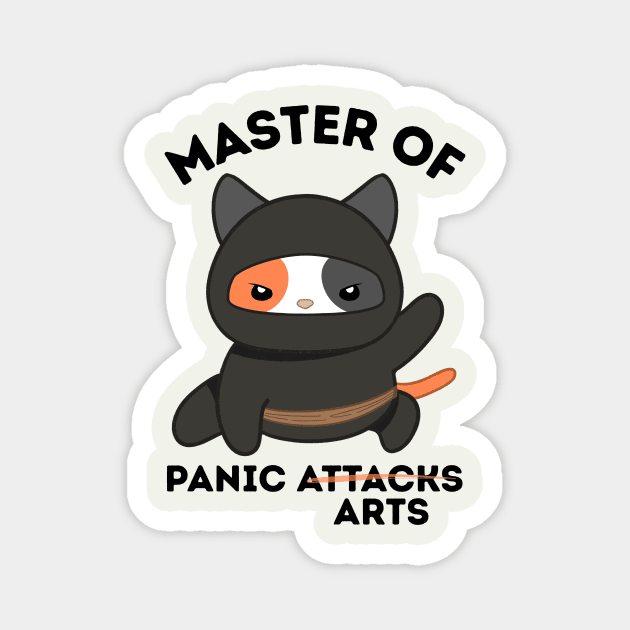 Master Of Panic Attacks Ninja Cat Magnet by The WYLD Tribe