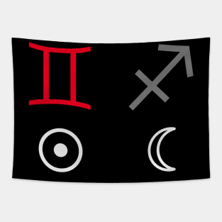 Gemini Sun Sagittarius Moon Zodiac Sign Tapestry