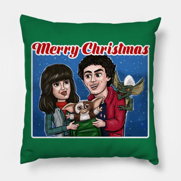 Gremlins Christmas Pillow by mcillustrator