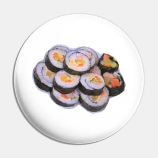 Vegan Sushi Photo Art Pin