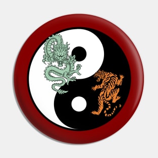 Tiger and Dragon Yin Yang Pin