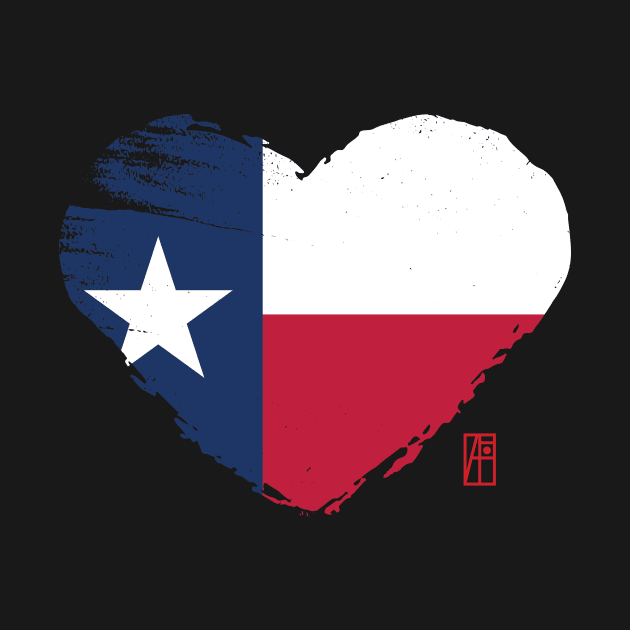 U.S. State - I Love Texas - Texas Flag by ArtProjectShop