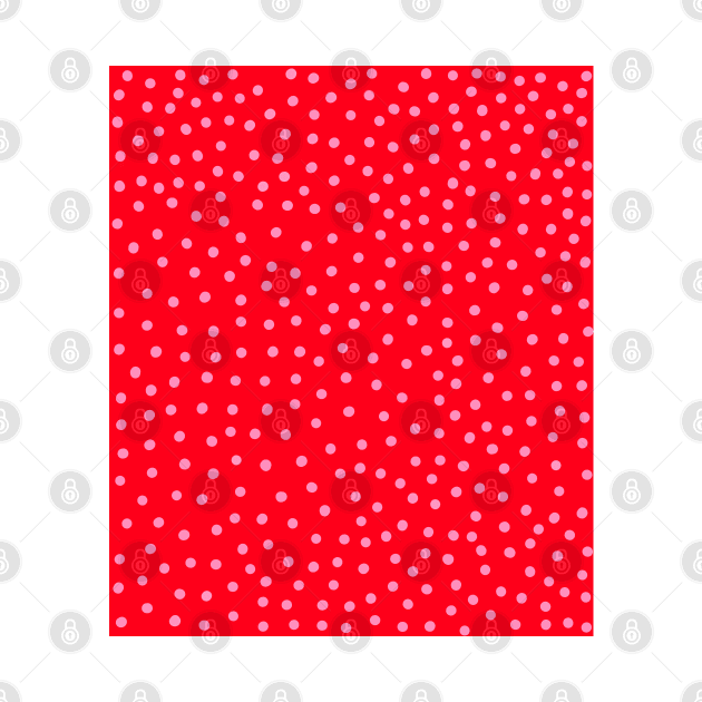 Pink Polka Dot Spots on Red Pattern by OneThreeSix