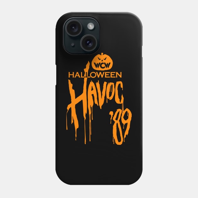 WCW Halloween Havoc 89 Orange Phone Case by Authentic Vintage Designs