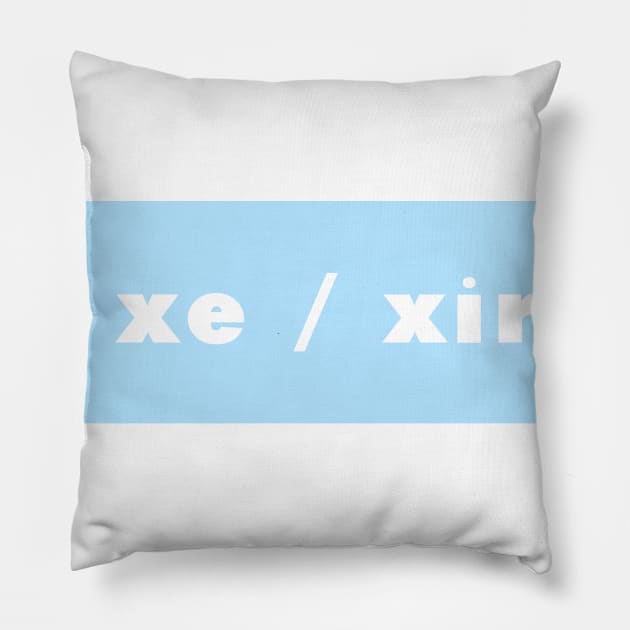 xe / xir - blue Pillow by banditotees