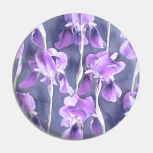 Simple Iris Pattern in Pastel Purple Pin