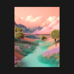 Enchanted Realms: Stunning Surreal Landscape Digital Painting in High-Resolution Print, Captivating and Unique Wall Art for Home or Office Decoration T-Shirt