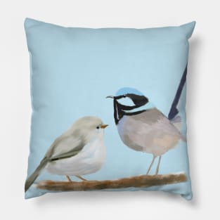 Superb Fairy Wren Date Pillow