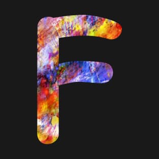 Letter F Capital Alphabet F Colorful Gift T-Shirt