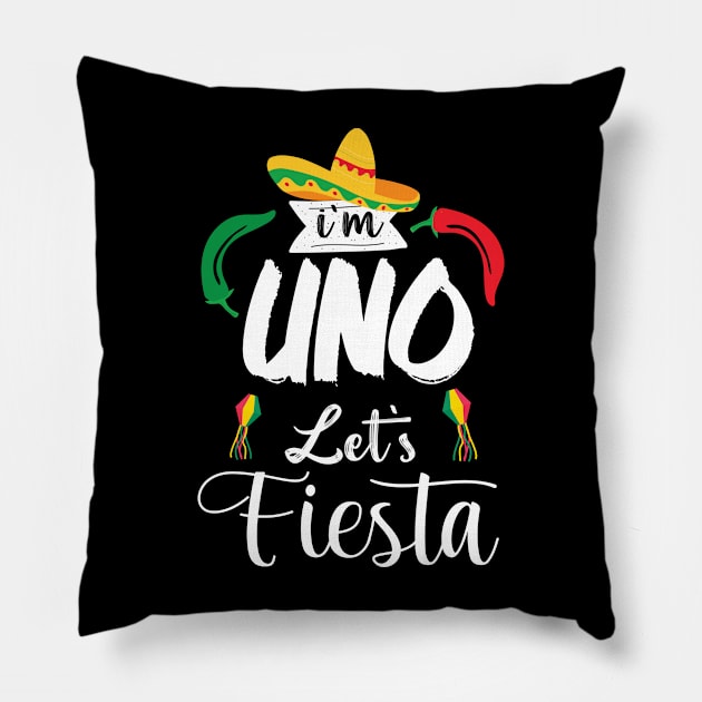 I'm Uno Let's Fiesta, Uno 1st Birthday Pillow by printalpha-art