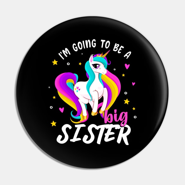 Going To Be A Big Sister Unicorn Girls Siblings Pin by Foxxy Merch