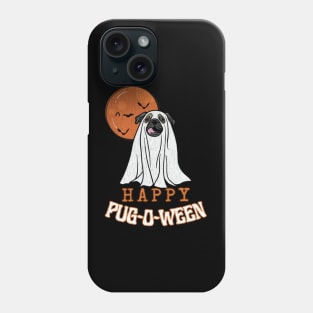 Halloween Pug Pun Ghost Dog Design for Pug Lover Distressed Design Fall Harvest Moon Phone Case