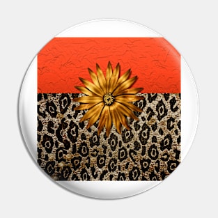 Animal Print Diva Red Medallion Pin