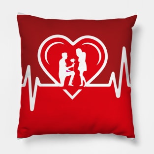 Propose Love Heartbeat Design Pillow