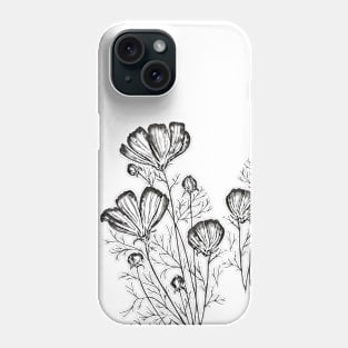 wildflowers ink drawing Phone Case