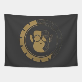 Doctor Bonobo Low-Poly (golden) Tapestry