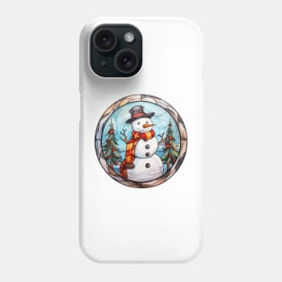 Snowman and christmas trees Phone Case