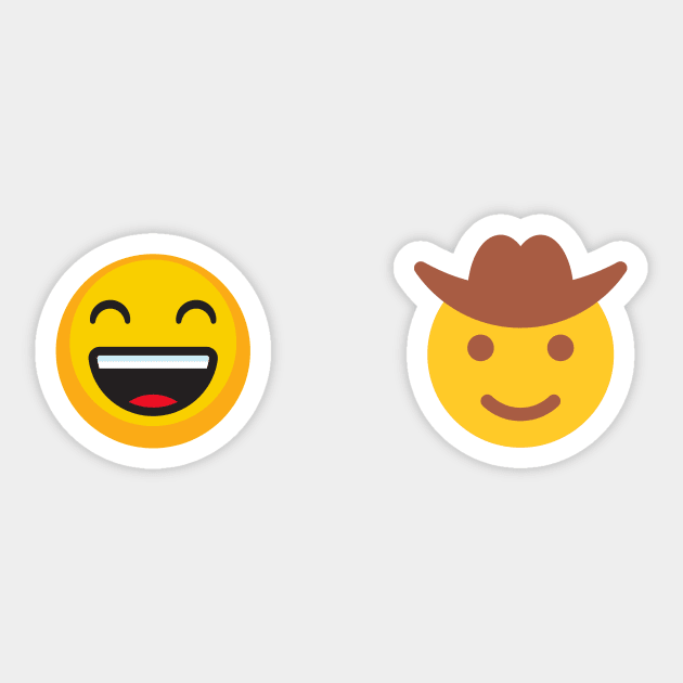 Happy / cowboy emoji sticker - Smiley Faces - Sticker