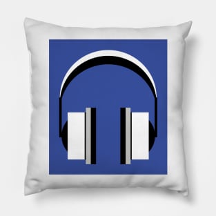 Headphones in dazzling blue Pillow