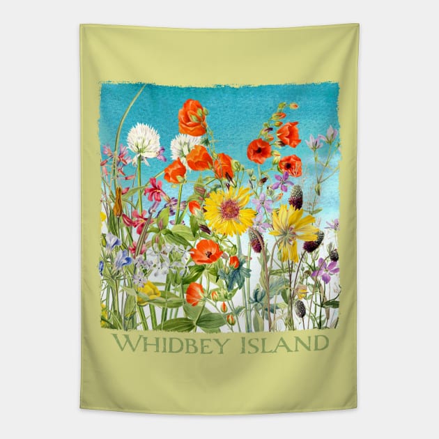 Whidbey Island Washington Floral Gardeners Tapestry by Pine Hill Goods
