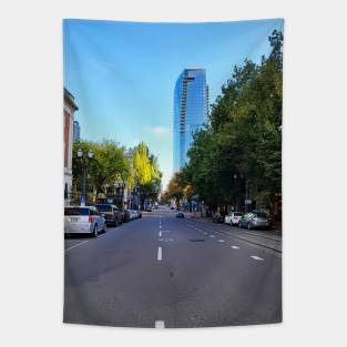 Morning Stroll in Sunny Portland Tapestry