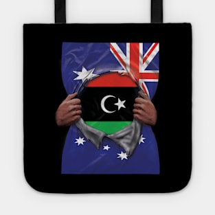 Libya Flag Australian Flag Ripped - Gift for Libyan From Libya Tote