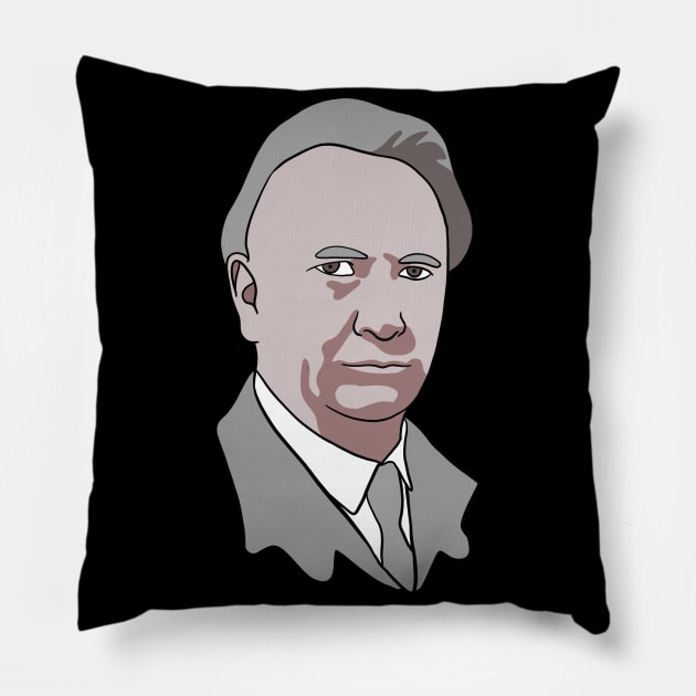 Karl Jaspers Minimal Portrait - Philosophy Pillow by isstgeschichte