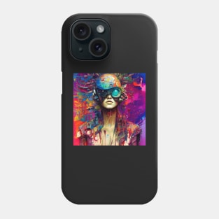 Beautiful Rainbow Cyber-Girl Phone Case