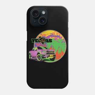 Texas-Style Ford Truck beach scene bold colors Phone Case