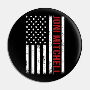 Graphic Joni Mitchell Proud Name US American Flag Birthday Gift Pin