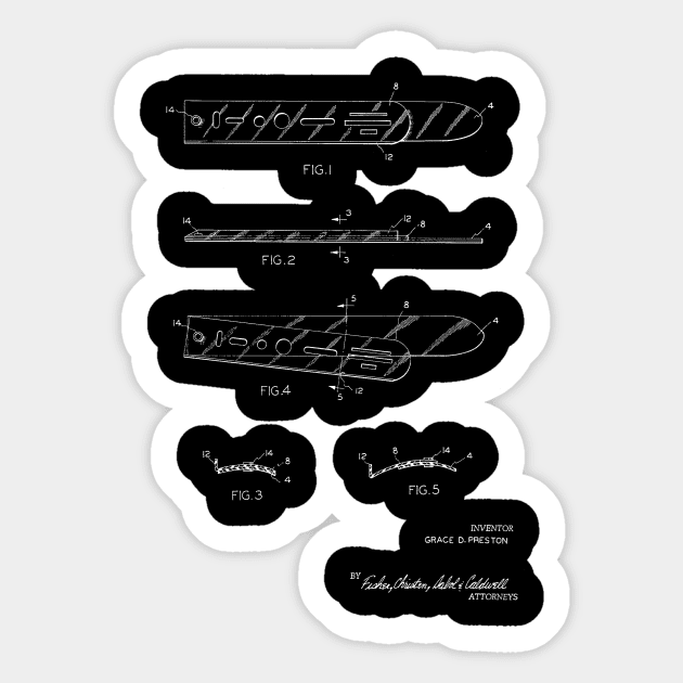 Eraser Shield Vintage Patent Hand Drawing - Eraser - Sticker