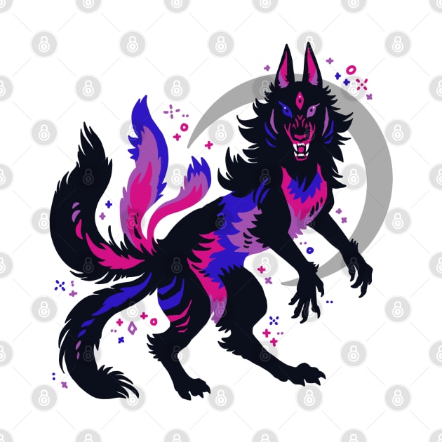 Bi Pride Flag Werewolf by Things By Diana
