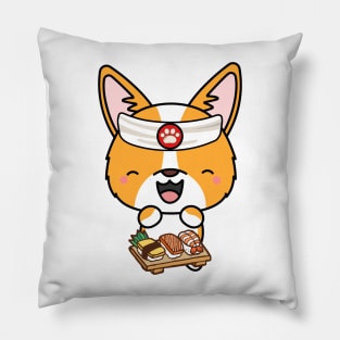 Sushi Chef Corgi Pillow