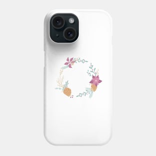 Christmas Florals on Purple Phone Case