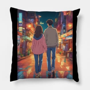 romantic anime couple Pillow